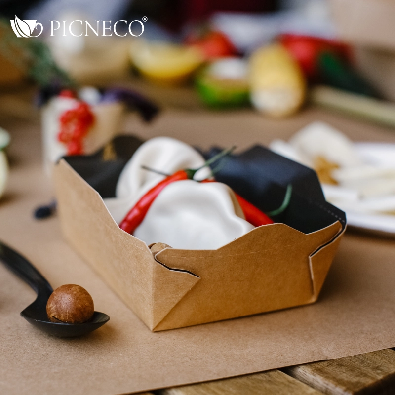 товар Контейнер бумажный с крышкой, 400мл, 140*100*45 мм, черный BK140C